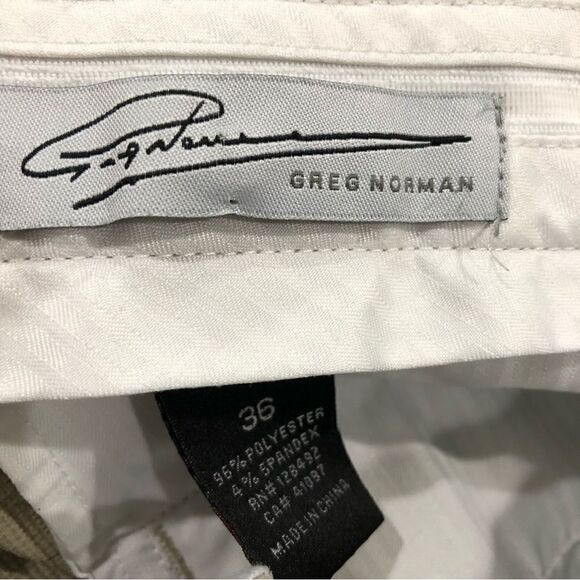 Greg Norman Golf Tan Plaid Men’s Shorts Flat Front Size 38 - Picture 7 of 8